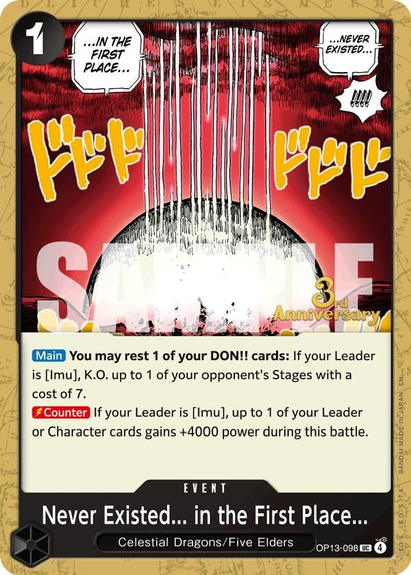 Image for Never Existed... in the First Place... (OP13-098) (OP13 ANN) - One Piece Card Game