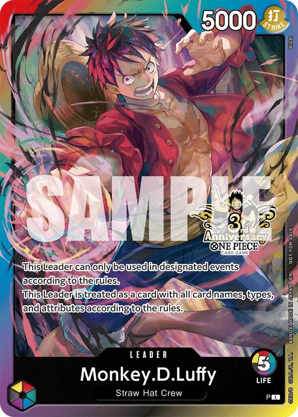 Image for Monkey.D.Luffy (3rd Anniversary Tournament 3 Brothers Pack) (OP13 ANN) - One Piece Card Game