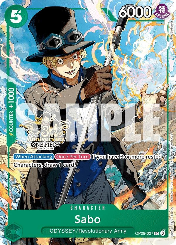 Image for Sabo - OP09-027 (3rd Anniversary Tournament 3 Brothers Pack (OP09-027) (OP13 ANN) - One Piece Card Game