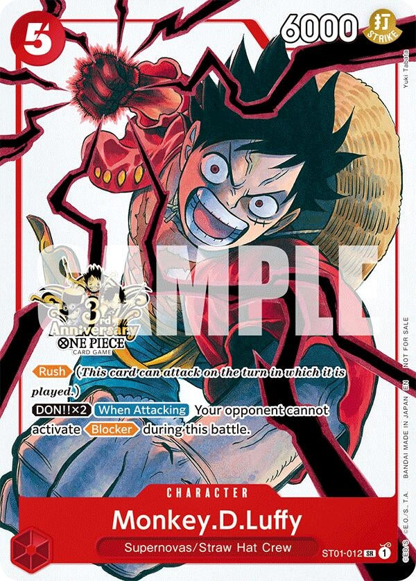 Image for Monkey.D.Luffy - ST01-012 (3rd Anniversary Tournament 3 Brothers Pack) (ST01-012) (OP13 ANN) - One Piece Card Game