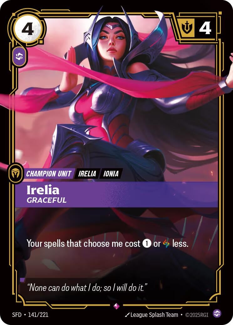 Image for Irelia - Graceful (141/221) (SFD) - Riftbound: League of Legends Trading Card Game