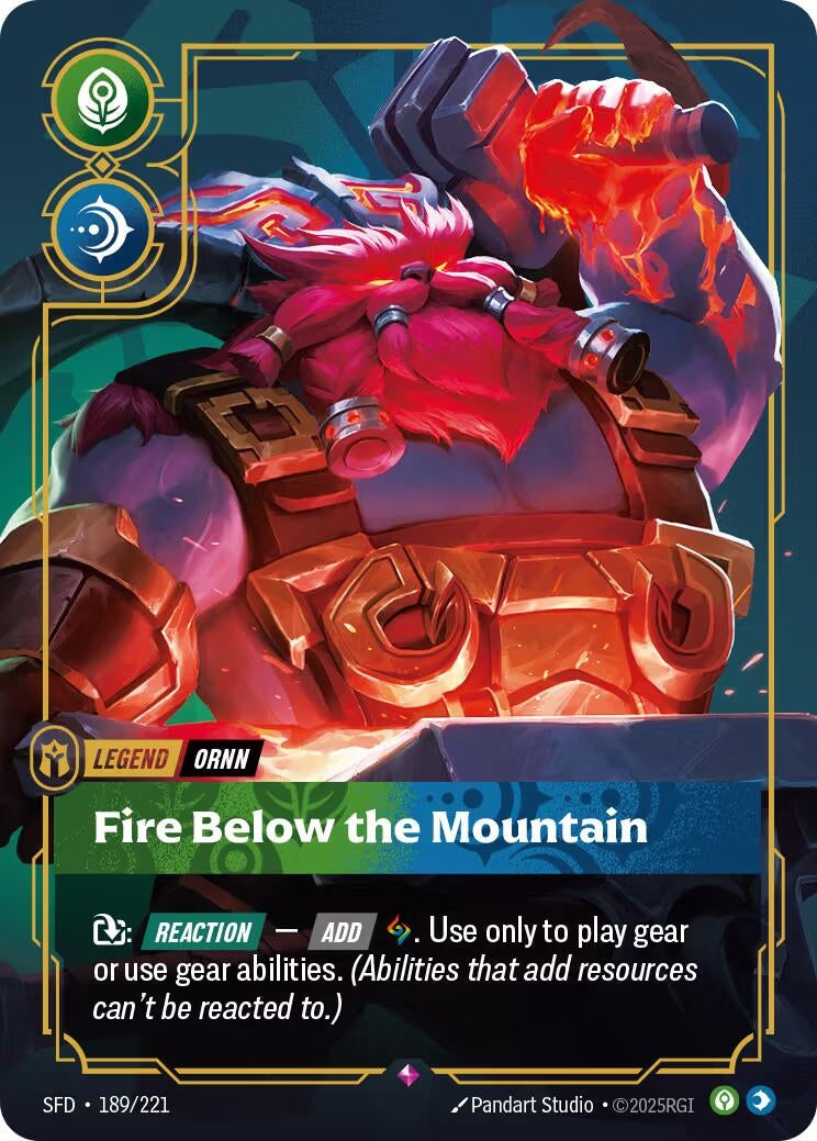 Image for Ornn - Fire Below the Mountain (189/221) (SFD) - Riftbound: League of Legends Trading Card Game