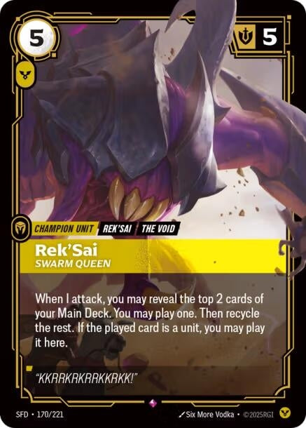 Image for Rek'Sai - Swarm Queen (170/221) (SFD) - Riftbound: League of Legends Trading Card Game