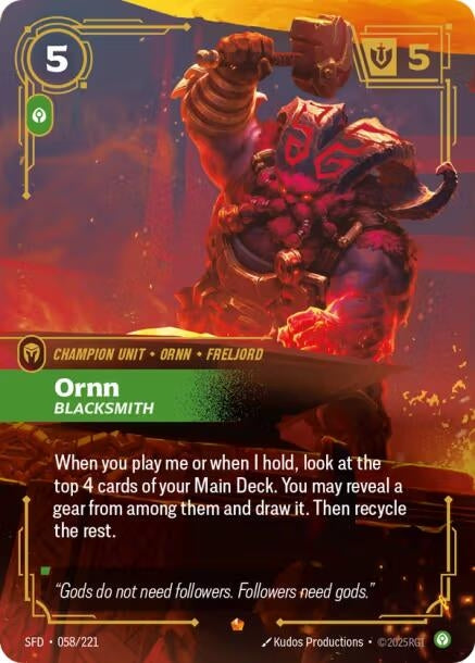Image for Ornn - Blacksmith (058/221) (SFD) - Riftbound: League of Legends Trading Card Game