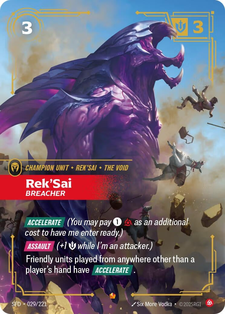 Image for Rek'Sai - Breacher (029/221) (SFD) - Riftbound: League of Legends Trading Card Game