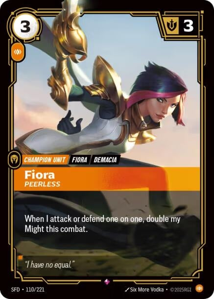 Image for Fiora - Peerless (110/221) (SFD) - Riftbound: League of Legends Trading Card Game