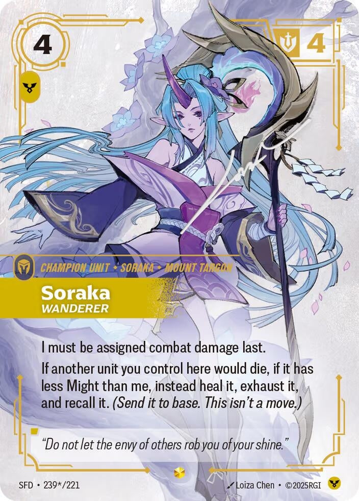 Image for Soraka - Wanderer (Signature) (239*/221) (SFD) - Riftbound: League of Legends Trading Card Game