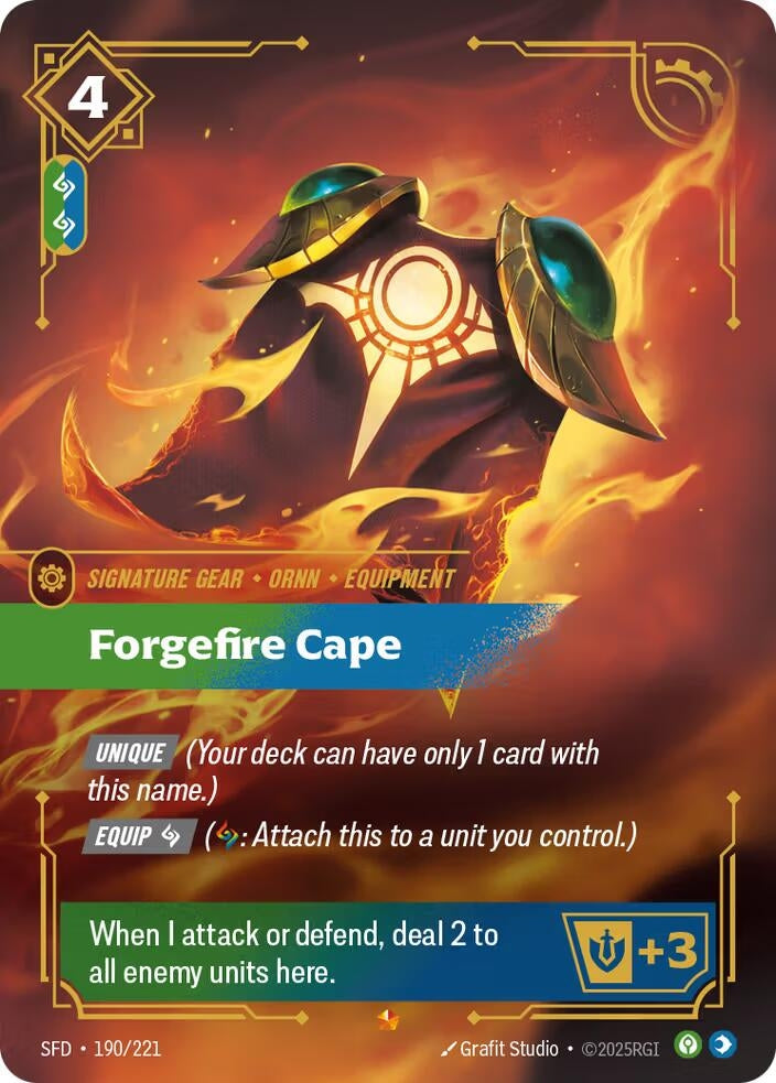 Image for Forgefire Cape (190/221) (SFD) - Riftbound: League of Legends Trading Card Game