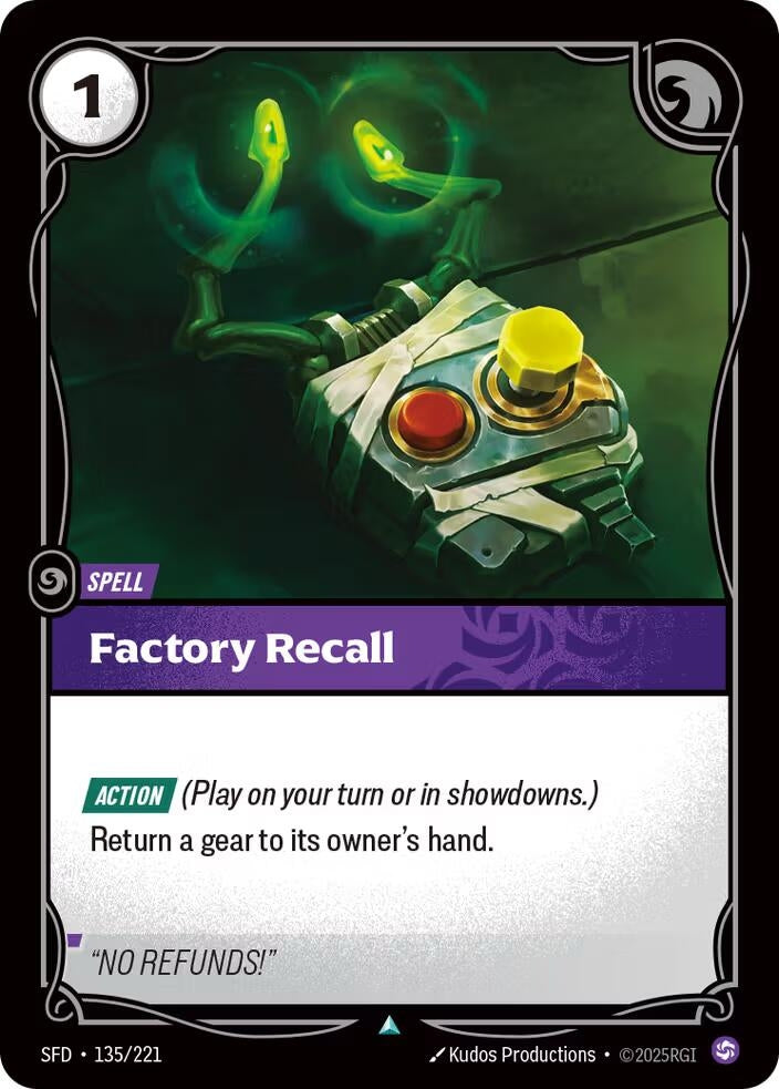 Image for Factory Recall (135/221) (SFD) - Riftbound: League of Legends Trading Card Game