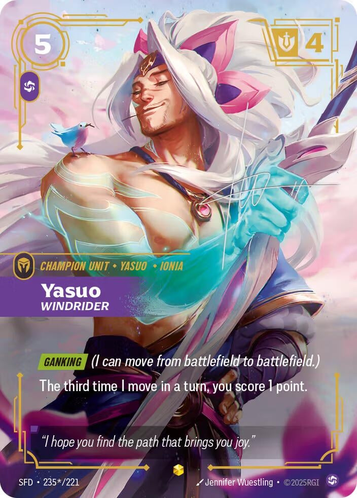 Image for Yasuo - Windrider (Signature) (235*/221) (SFD) - Riftbound: League of Legends Trading Card Game