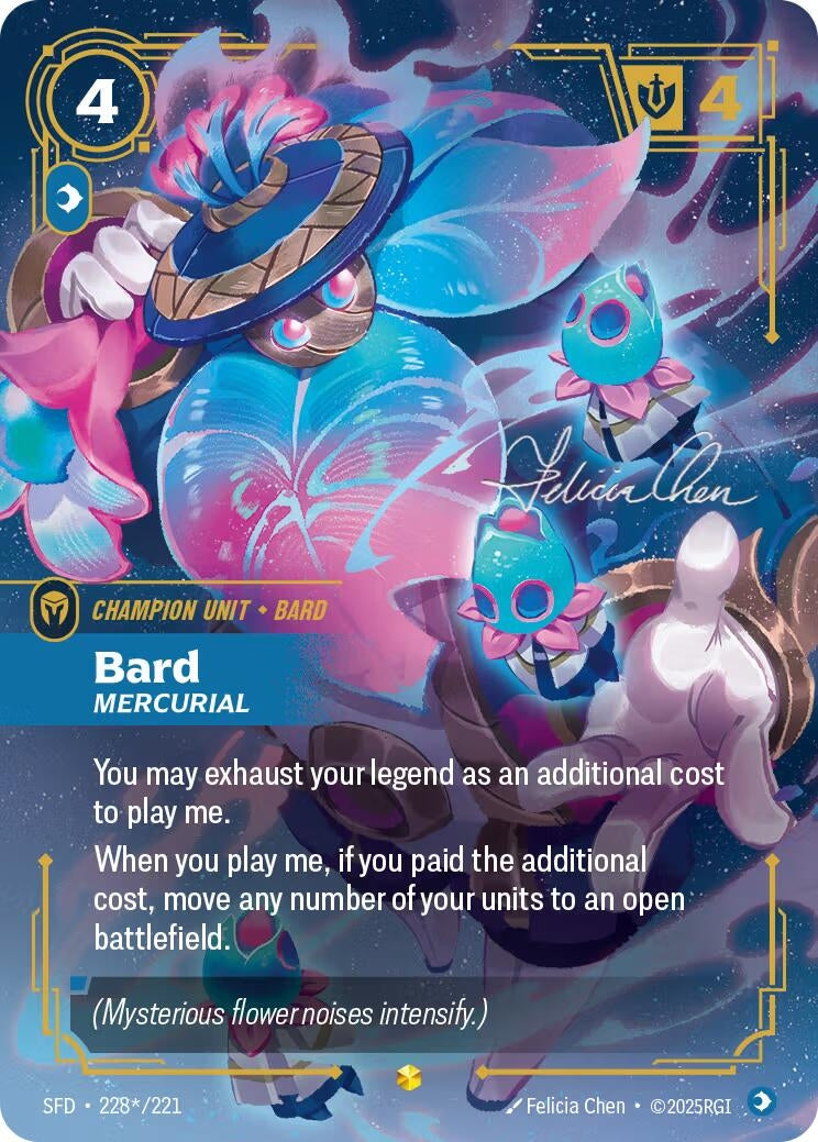 Image for Bard - Mercurial (Signature) (228*/221) (SFD) - Riftbound: League of Legends Trading Card Game