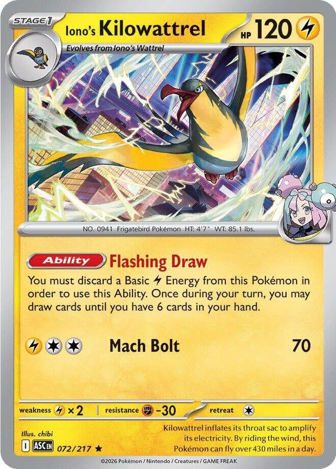 Image for Iono's Kilowattrel (072/217) (ASC) - Pokemon