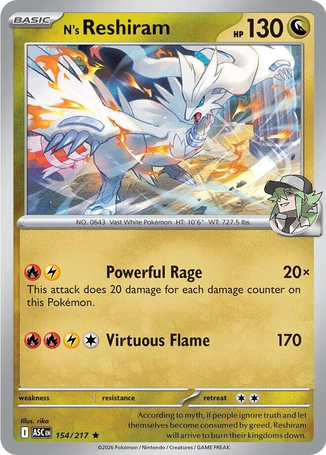 Image for N's Reshiram (154/217) (ASC) - Pokemon