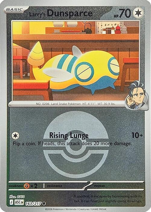 Image for Larry's Dunsparce (Poke Ball) (163/217) (ASC) - Pokemon