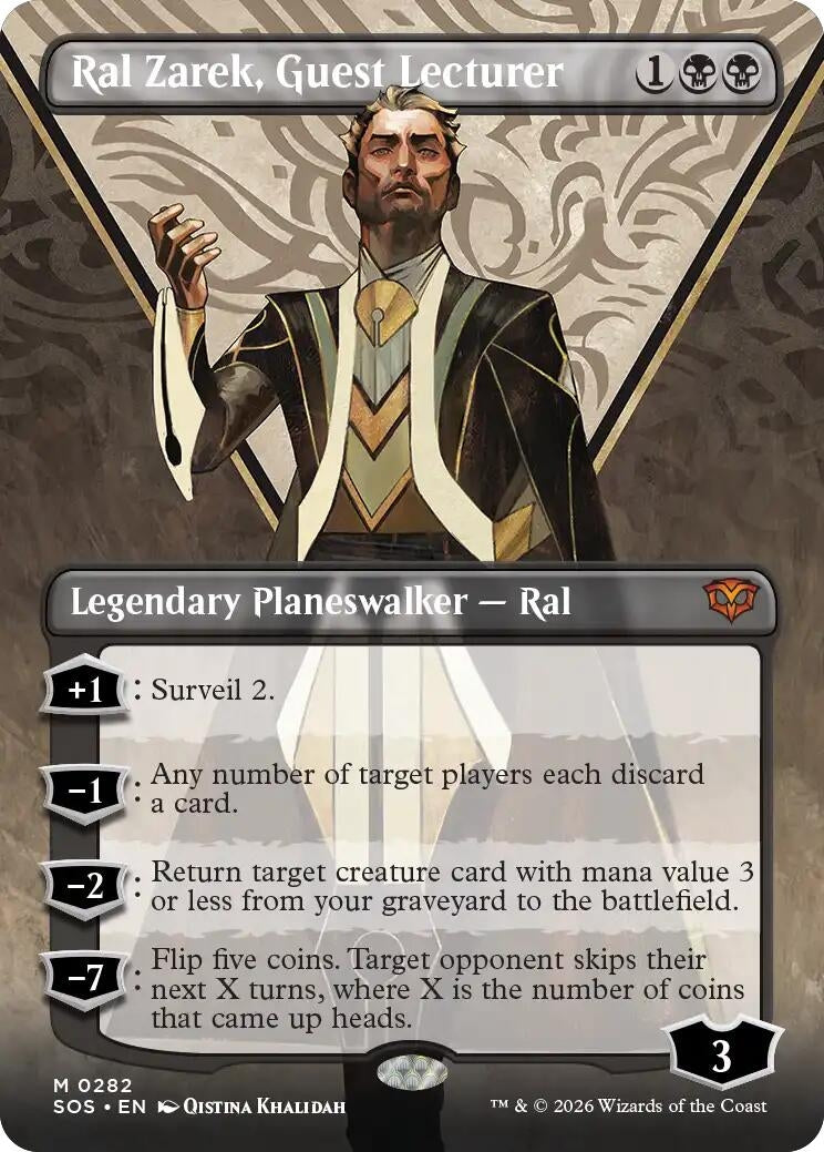 Image for Ral Zarek, Guest Lecturer (Borderless) (282) (SOS) - Magic: The Gathering