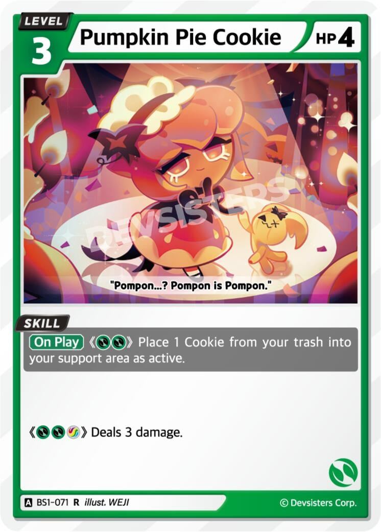 Image for Pumpkin Pie Cookie (BS1-071) (BS1-BS2) - CookieRun: Braverse TCG