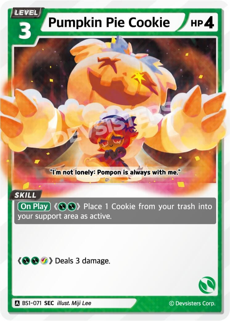 Image for Pumpkin Pie Cookie (SEC) (BS1-071) (BS1-BS2) - CookieRun: Braverse TCG