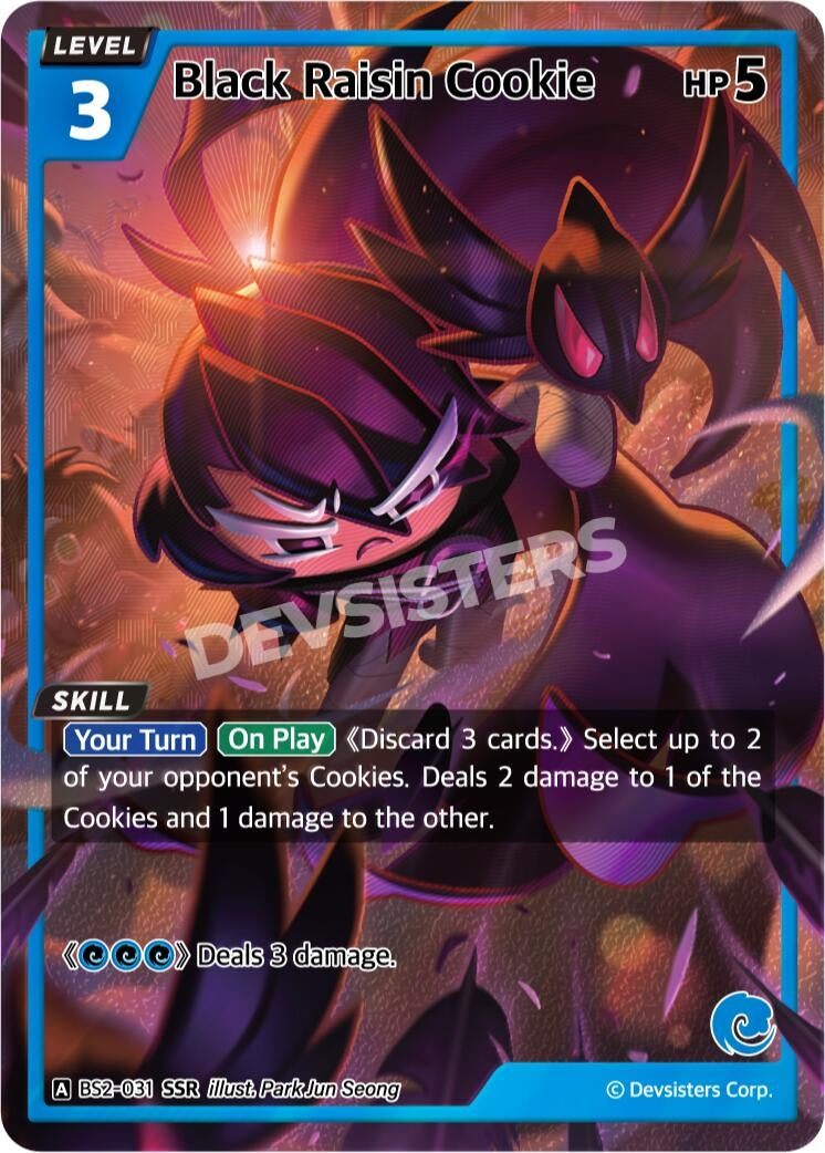 Image for Black Raisin Cookie (SSR) (BS2-031) (BS1-BS2) - CookieRun: Braverse TCG