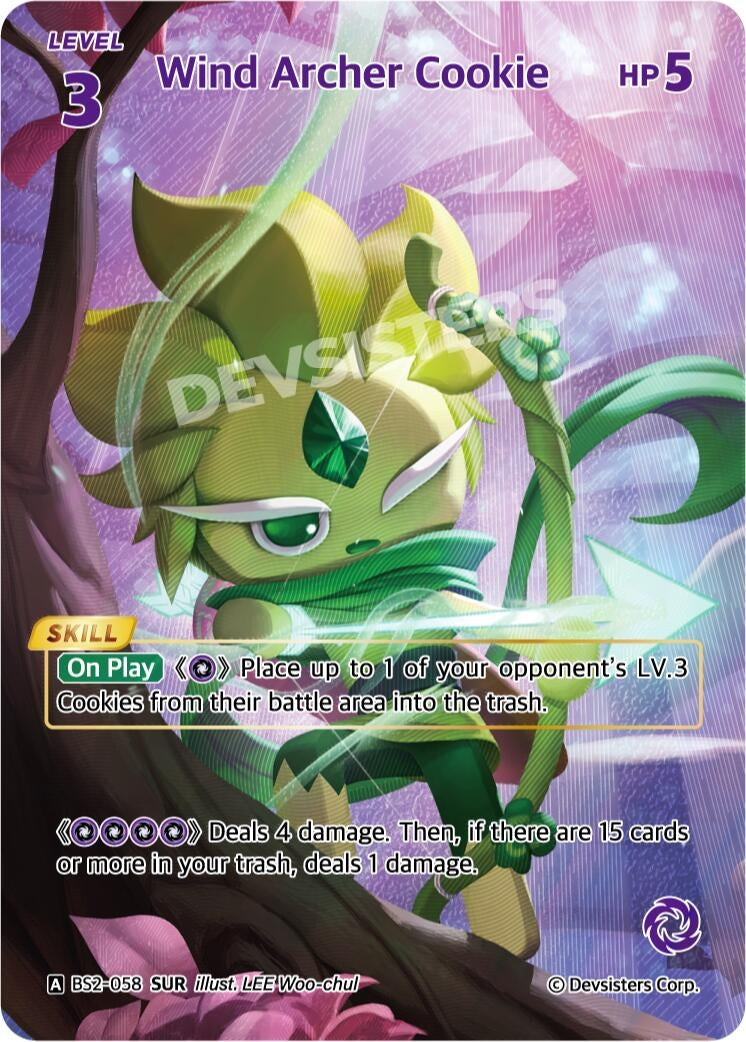 Image for Wind Archer Cookie (SUR) (BS2-058) (BS1-BS2) - CookieRun: Braverse TCG