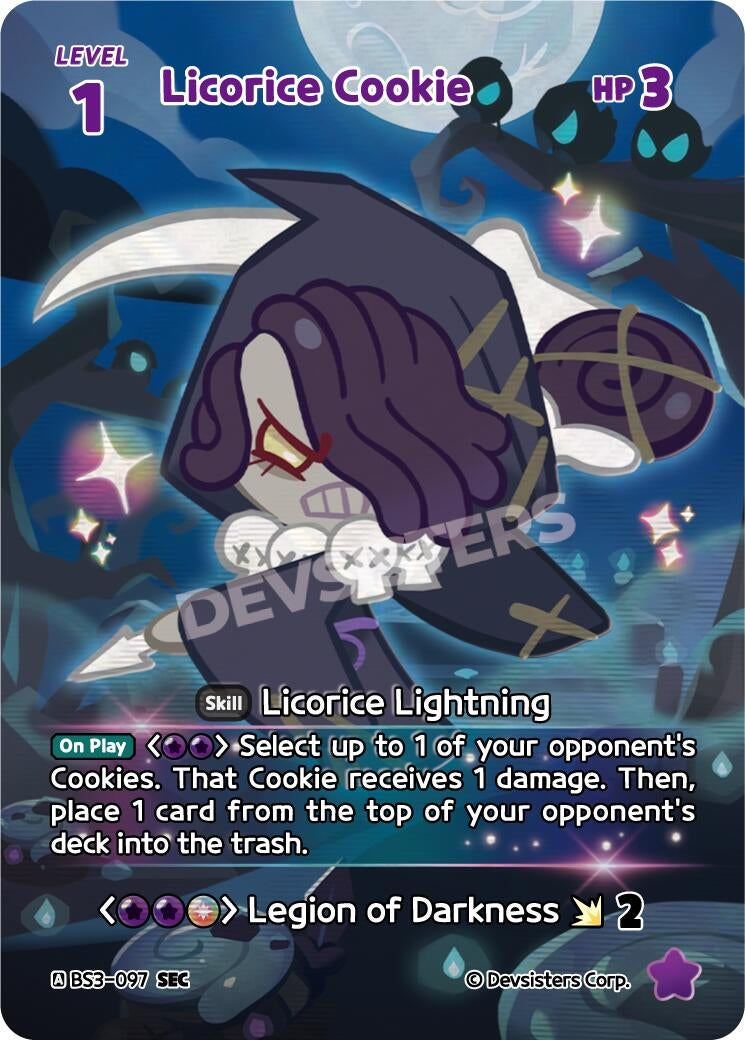 Image for Licorice Cookie (SEC) (BS3-097) (BS3-BS4) - CookieRun: Braverse TCG