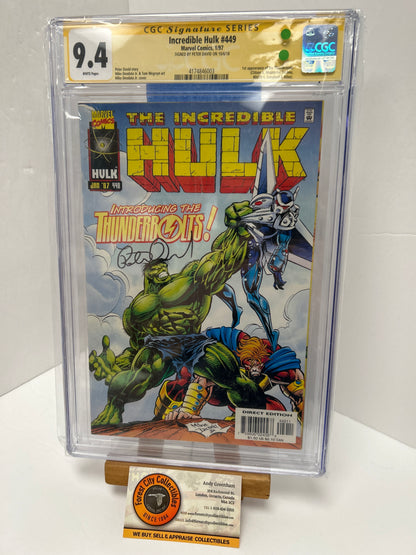 Incredible Hulk #449 (White Pages) {CGC 9.4}  Signed By Peter David