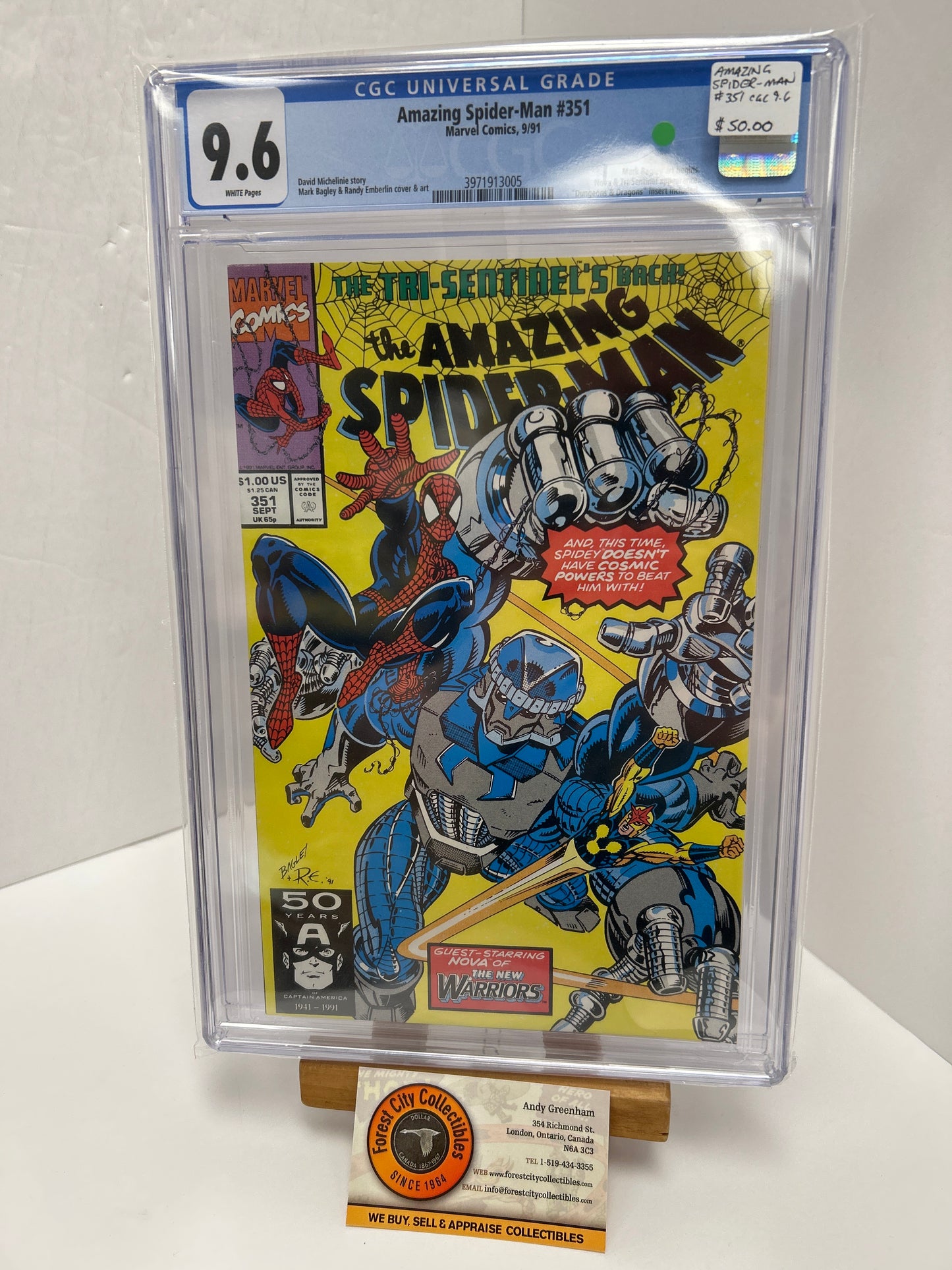 Amazing Spider-man #351 (White Pages) {CGC 9.6}