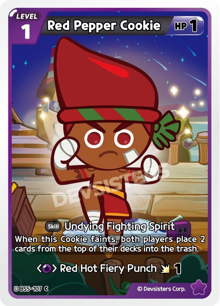 Image for Red Pepper Cookie (107) (BS5-107) (BS5-BS7) - CookieRun: Braverse TCG