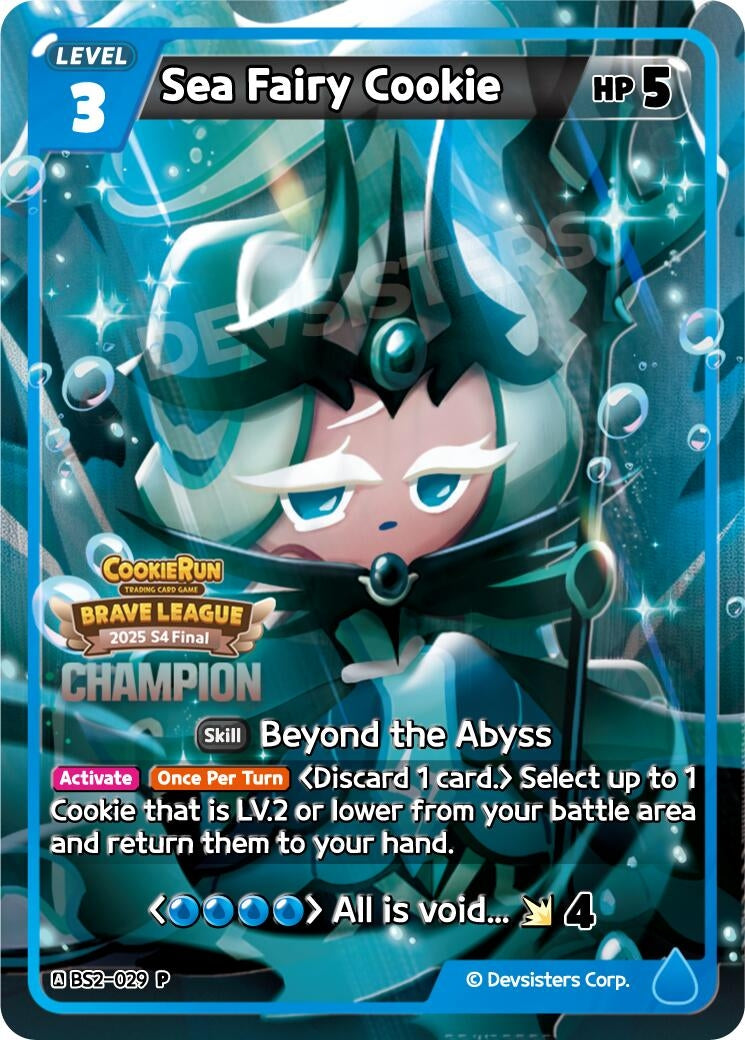 Image for Sea Fairy Cookie (Champion) (BS2-029) (P) - CookieRun: Braverse TCG