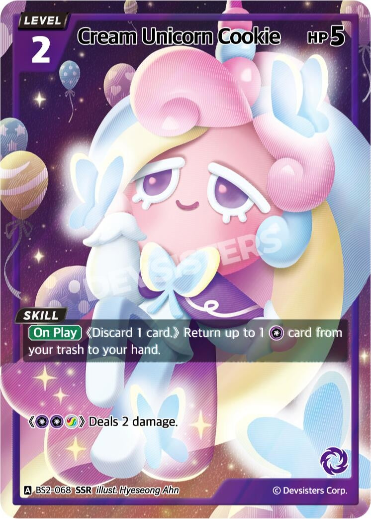 Image for Cream Unicorn Cookie (SSR) (BS2-068) (BS1-BS2) - CookieRun: Braverse TCG