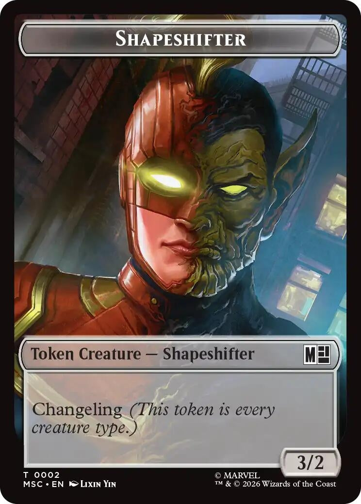 Image for Shapeshifter (002) // Villain (009) Double-Sided Token (2 // 9) (MSC) - Magic: The Gathering