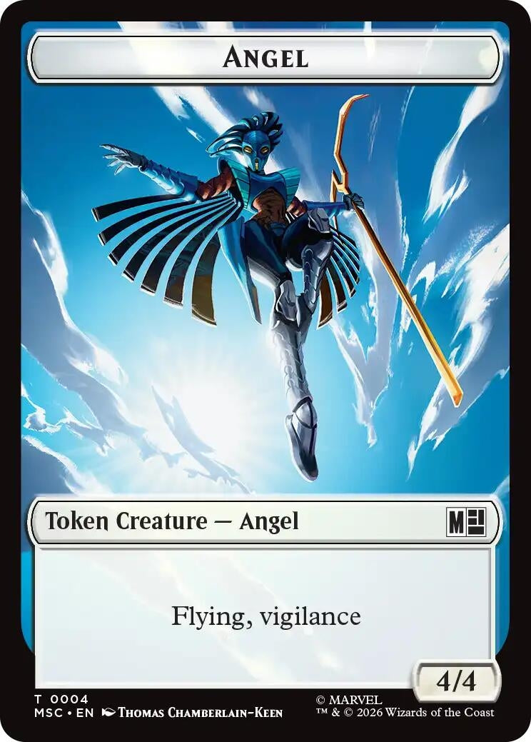 Image for Angel (004) // Vibranium (015) Double-Sided Token (4 // 15) (MSC) - Magic: The Gathering