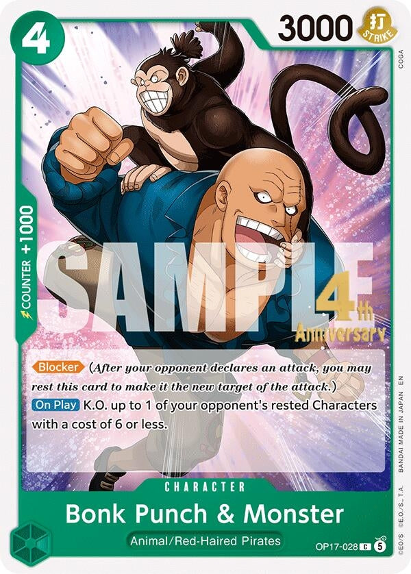 Image for Bonk Punch & Monster (OP17-028) (OP17 RE) - One Piece Card Game