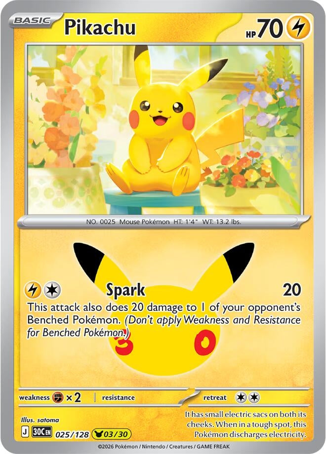 Image for Pikachu (025/128) (30C) - Pokemon