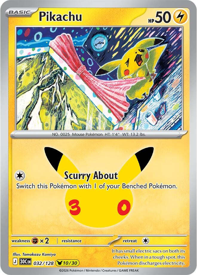 Image for Pikachu (032/128) (30C) - Pokemon