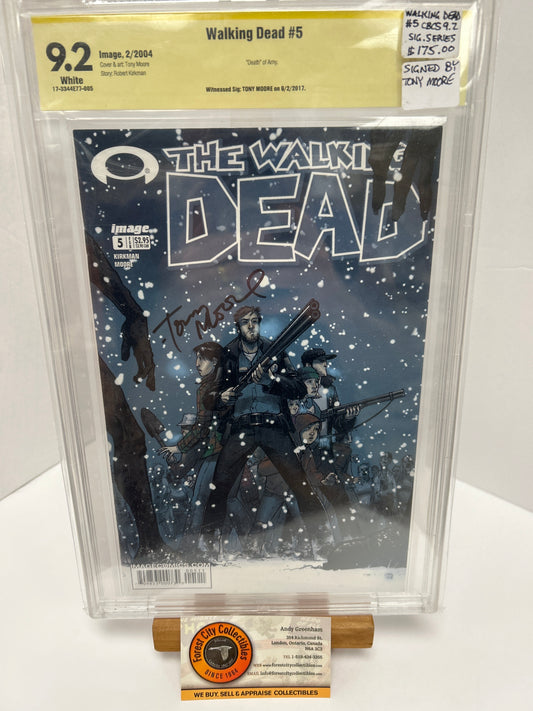 Walking Dead #5 (White Pages) {CGC 9.2} signed by Tony Moore