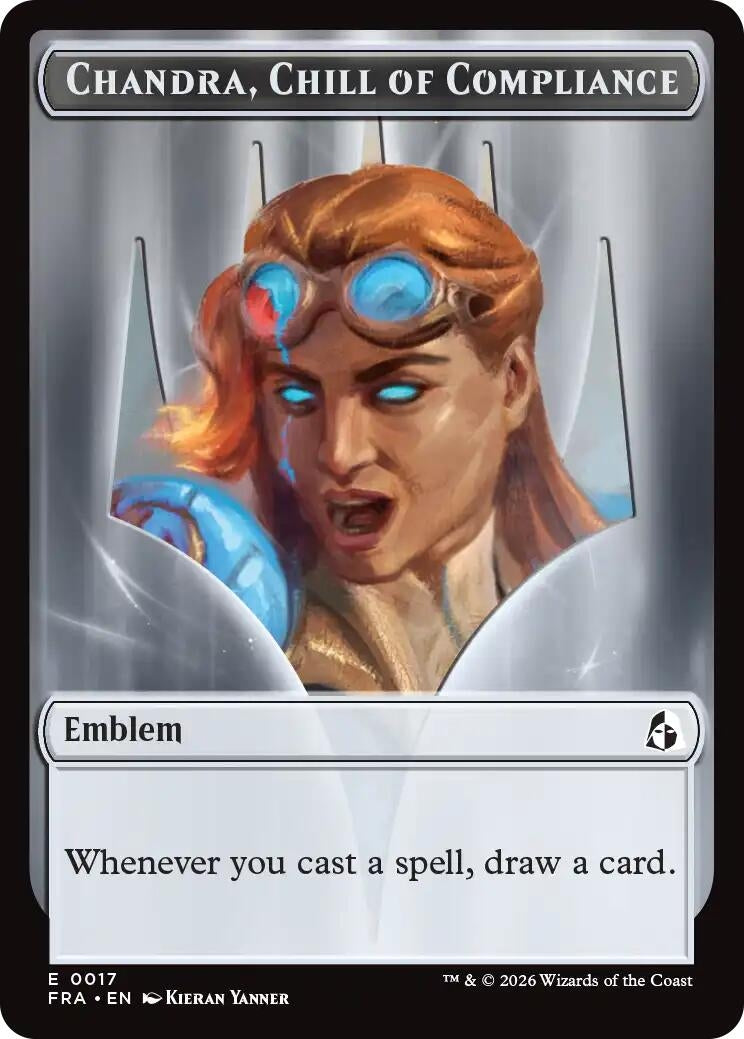 Image for Emblem - Chandra, Chill of Compliance // Emblem - Chandra, Torch of Defiance Double-Sided Token (17 // 18) (FRA) - Magic: The Gathering