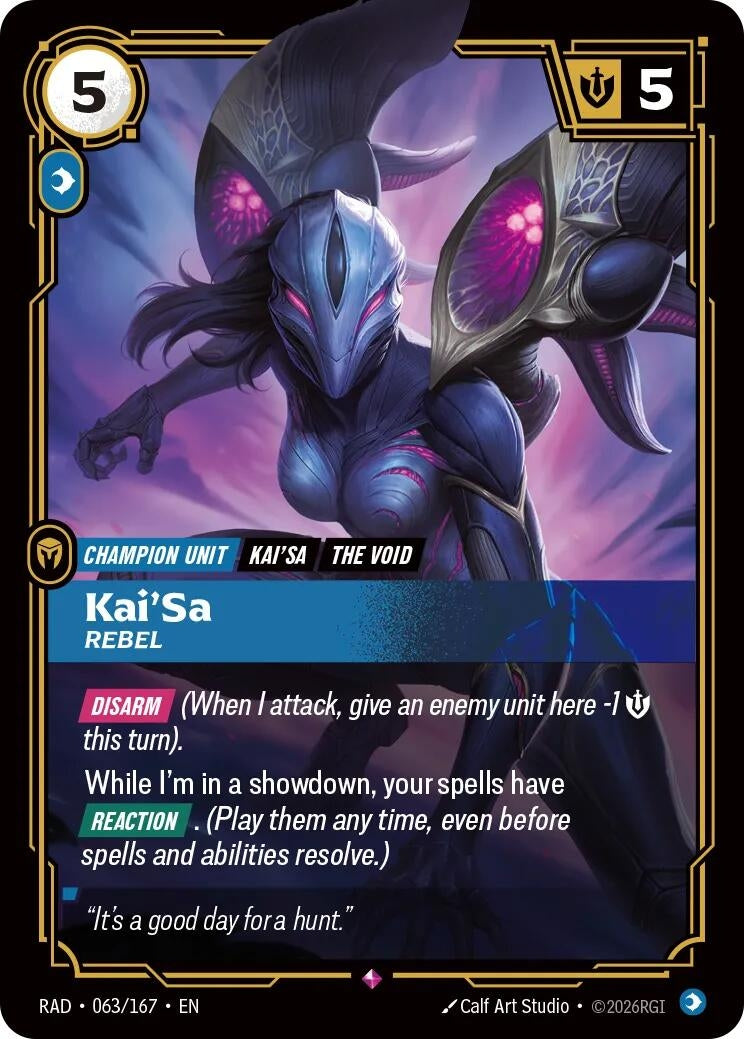Image for Kai'Sa, Rebel (063/167) (RAD) - Riftbound: League of Legends Trading Card Game