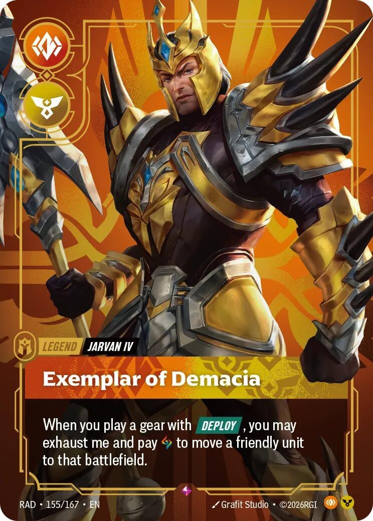 Image for Jarvan IV, Exemplar of Demacia (155/167) (RAD) - Riftbound: League of Legends Trading Card Game