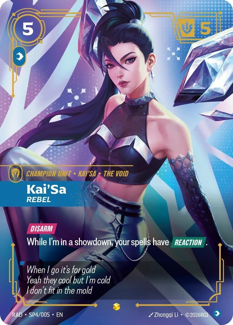 Image for Kai'Sa, Rebel (K/DA Special Art Card) (SP4/005) (RAD) - Riftbound: League of Legends Trading Card Game