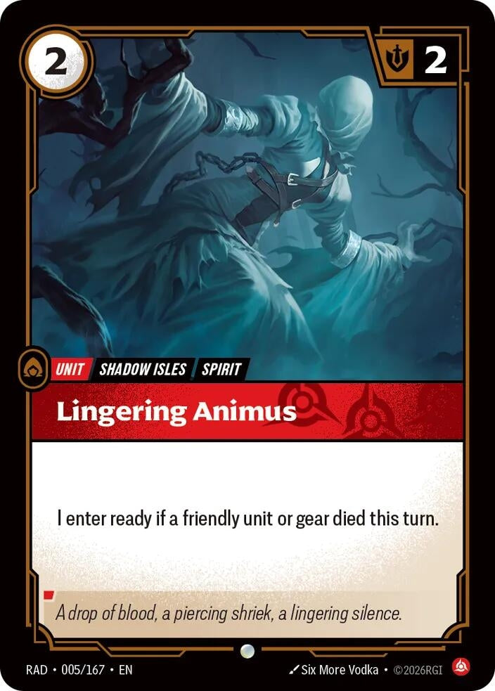 Image for Lingering Animus (005/167) (RAD) - Riftbound: League of Legends Trading Card Game