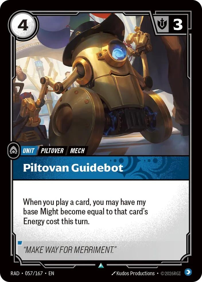Image for Piltovan Guidebot (057/167) (RAD) - Riftbound: League of Legends Trading Card Game
