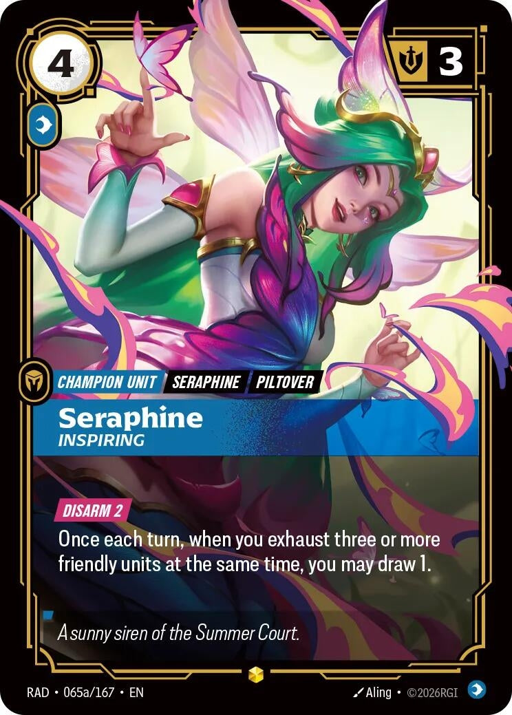 Image for Seraphine, Inspiring (Alternate Art) (065a/167) (RAD) - Riftbound: League of Legends Trading Card Game