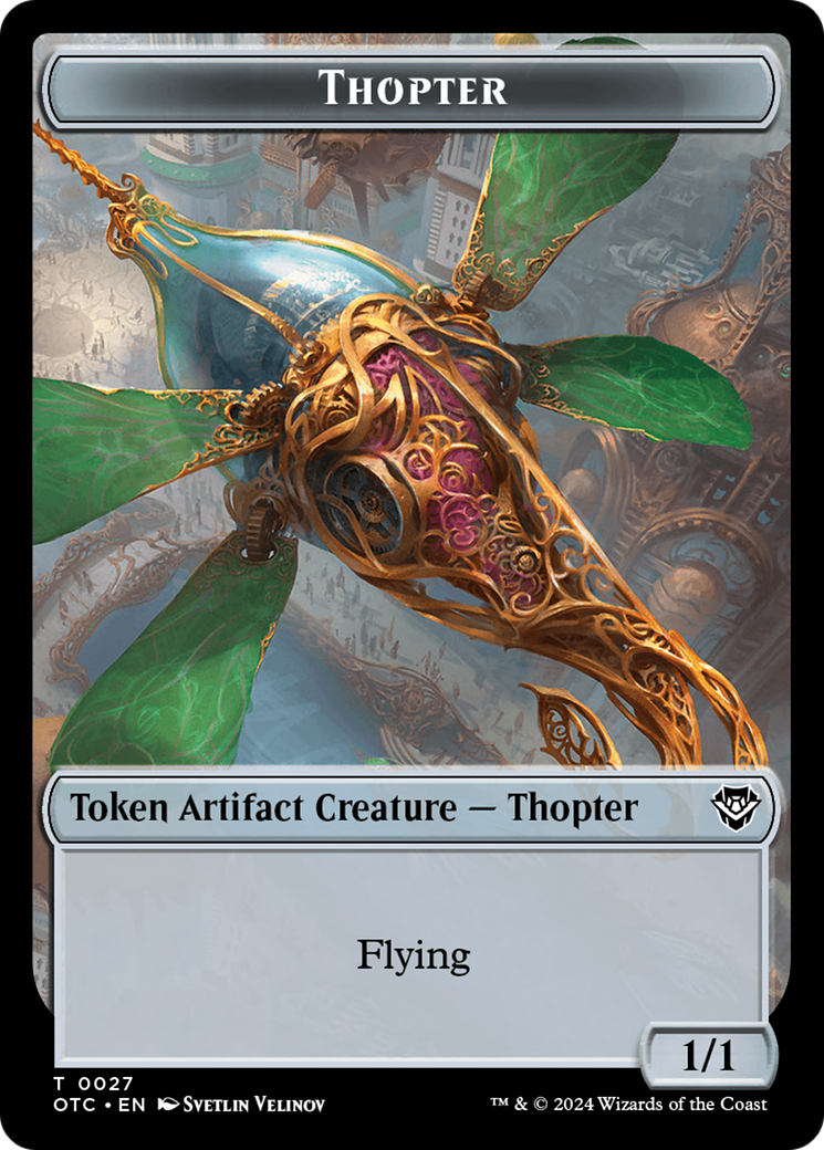 Thopter // Treasure Double-Sided Token [Outlaws of Thunder Junction Commander Tokens]