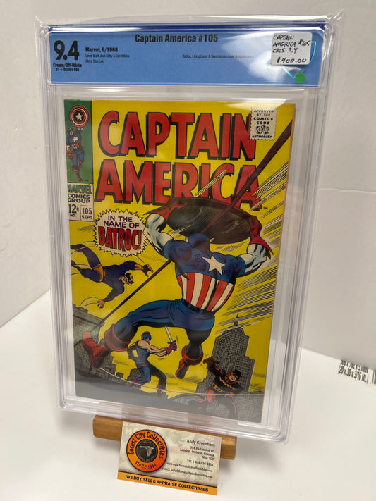 Captain America #105 (Cream/White Pages) {CBCS 9.4}