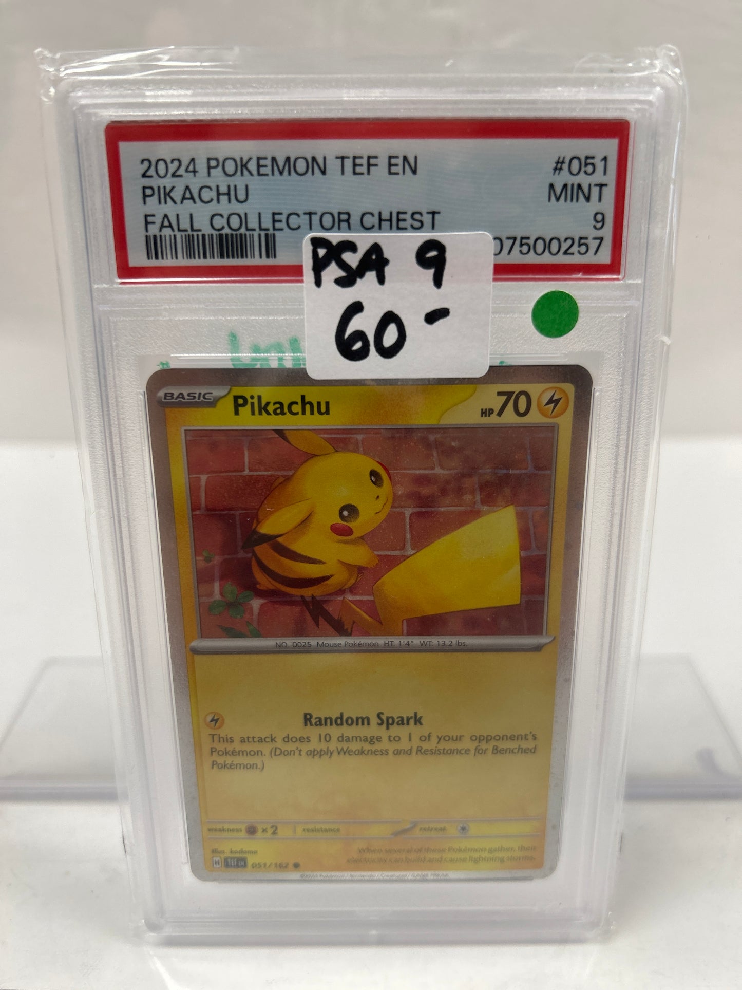 2024 Pikachu Fall Collector Chest 051/162 - PSA (9)