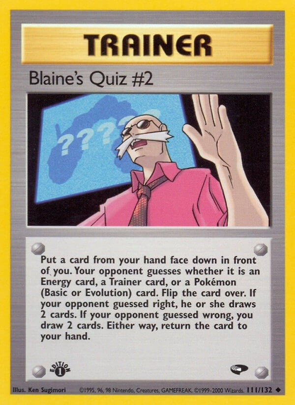 Image for Blaine's Quiz #2 (111/132) (G2) - Pokemon