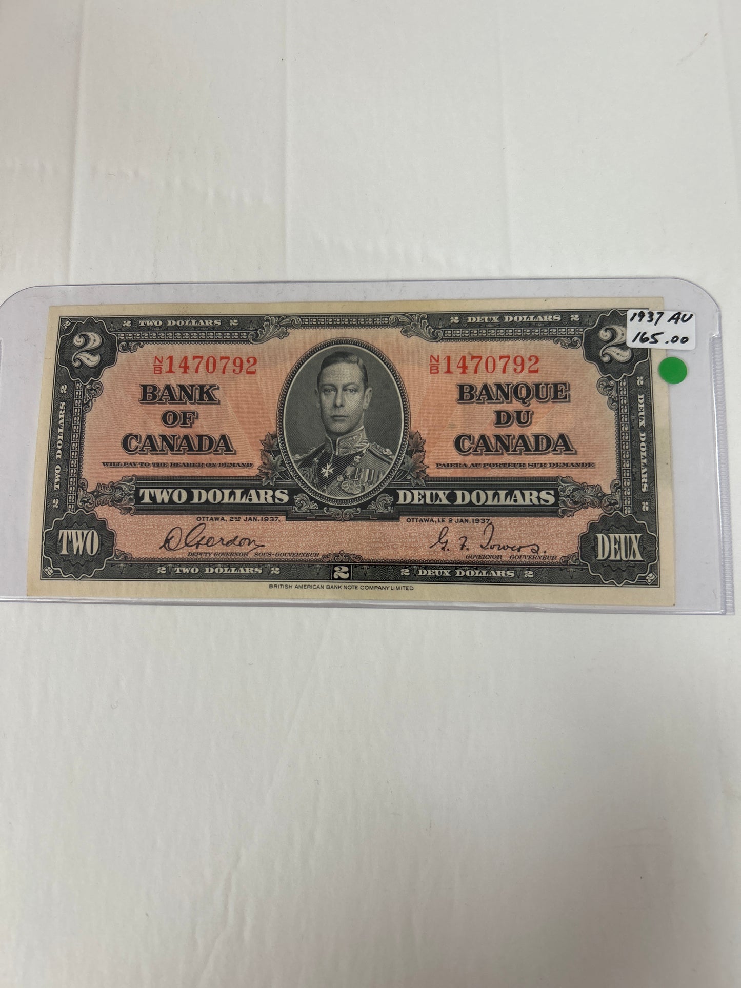 Bank Of Canada {1937} Gordon/Towers AU