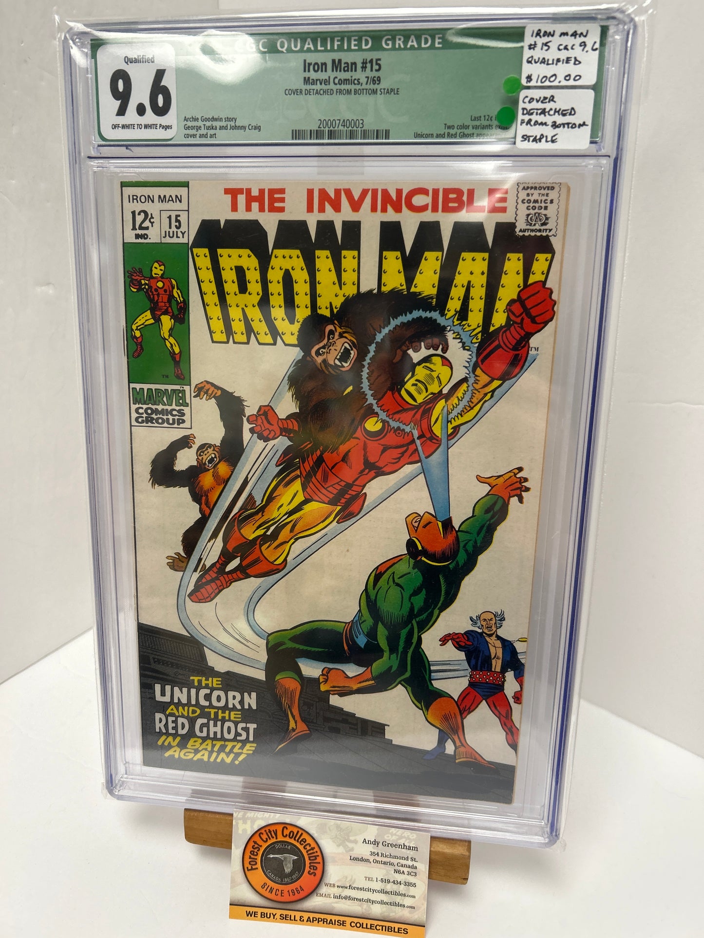 Iron man #15 (White Pages) {CGC 9.6}