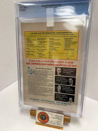 Conan the barbarian #16 (White Pages) {CGC 9.0}