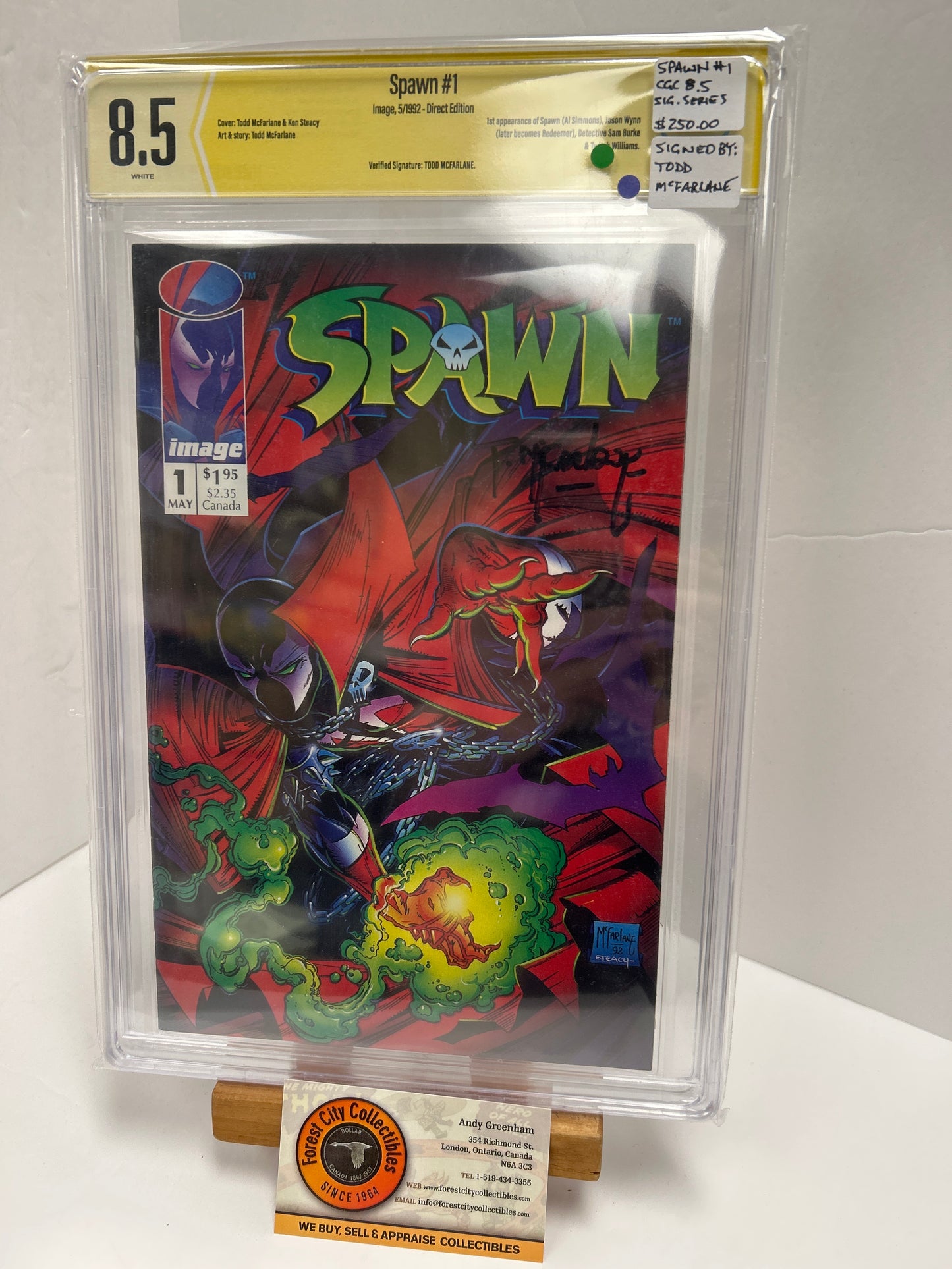 Spawn #1 (White Pages) {CBCS 8.5} Signed by Todd Mcfarlane